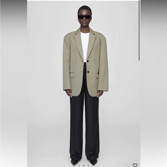 Anine Bing Quinn Blazer Small Khaki Green - Picture 3 of 12